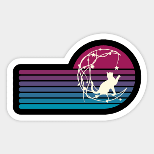 Vintage sunset cat. Sticker